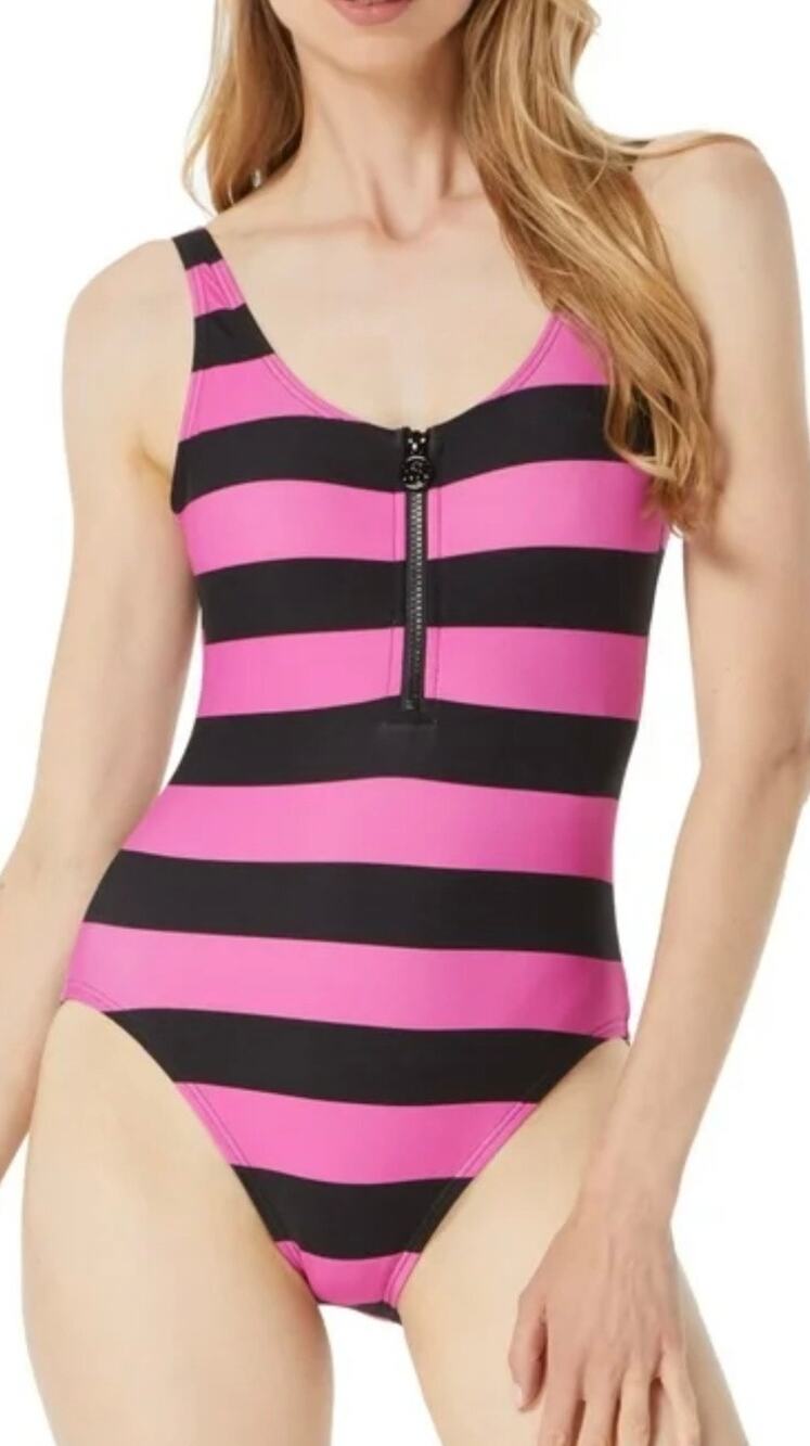 Michael Kors Cerise Zip Front One Piece 8 NWT